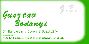 gusztav bodonyi business card